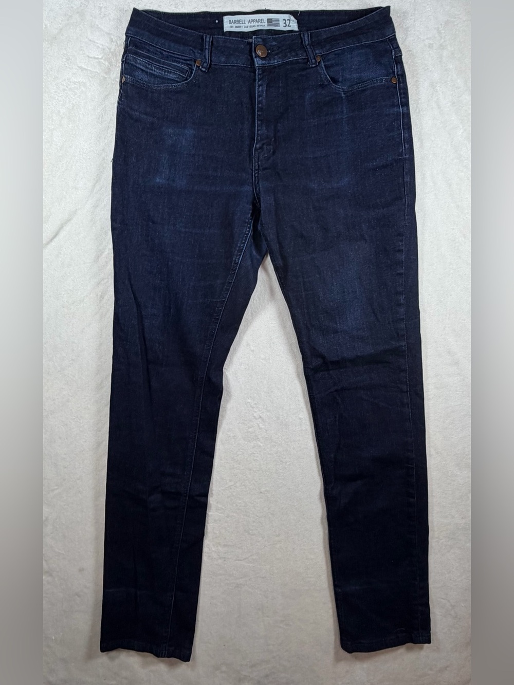 Barbell Apparel 32W 32L Dark Blue Straight Jeans Made in USA